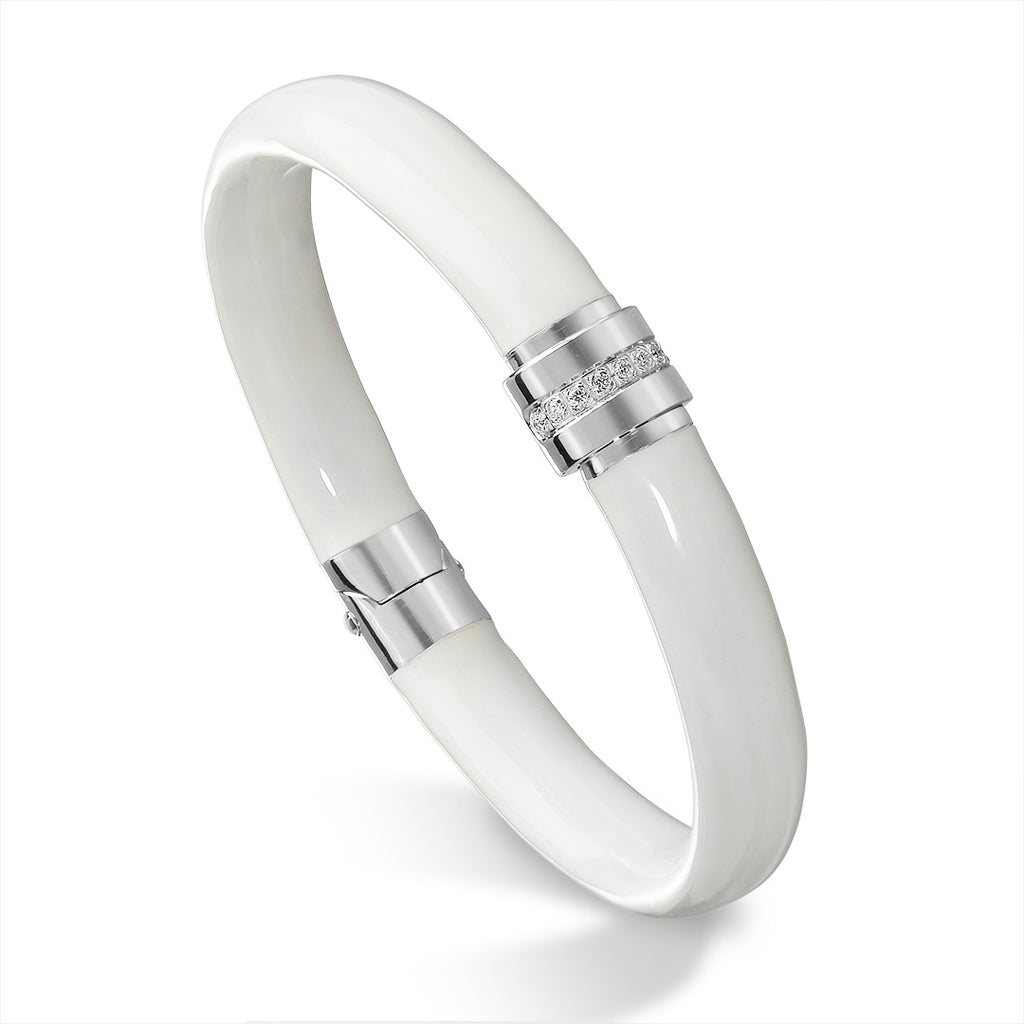 SOHO White Enamel and Diamond Bracelet