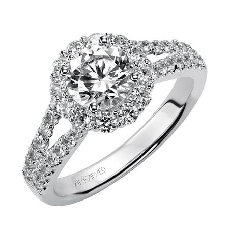 Lady's White 14 Karat Engagement Ring Size 6.5 With 41=0.81Tw Round Diamonds