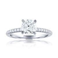 Imagine Bridal Round Diamond 3/4 of the way around Shared Prong Engagement Ring