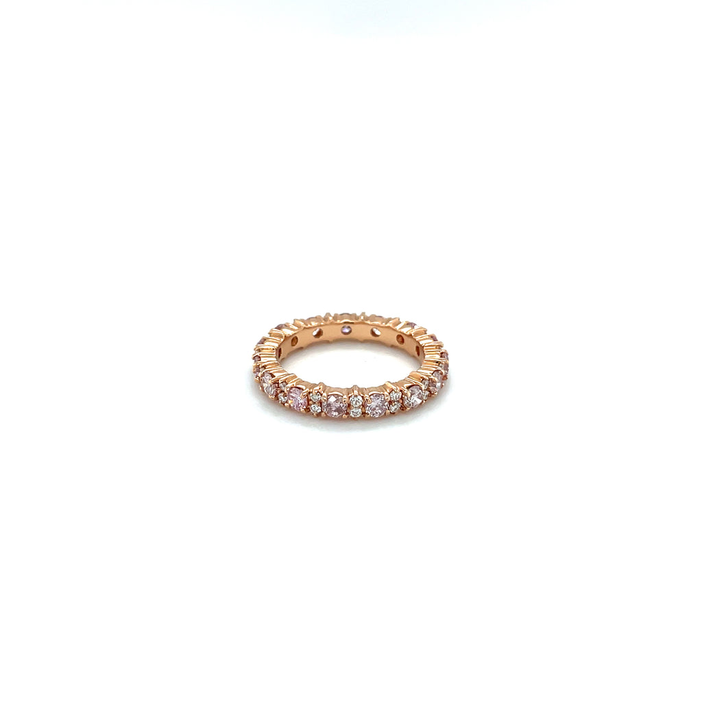 18kt Rose Gold Pink and White Diamond eternity band