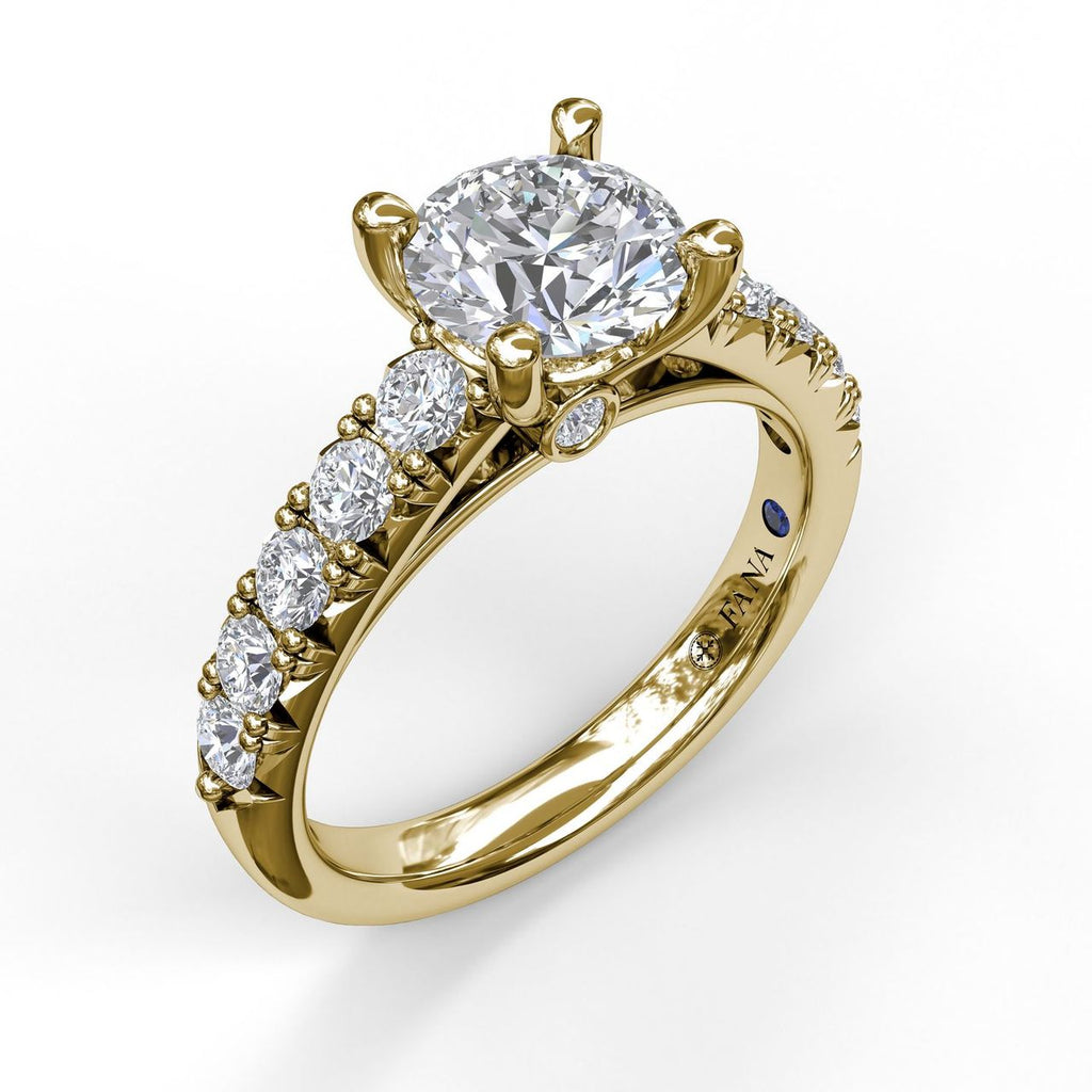 Lady's Yellow 14 Karat Engagement Ring 0.63tw Round Diamonds 2.0 CT CENTER