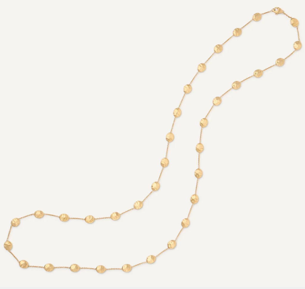18K Yellow Gold Large Bean Long Necklace