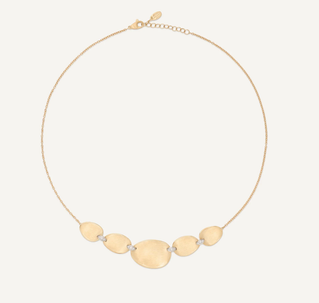 18K Yellow Gold "Halfsie" Necklace With Diamond Accents