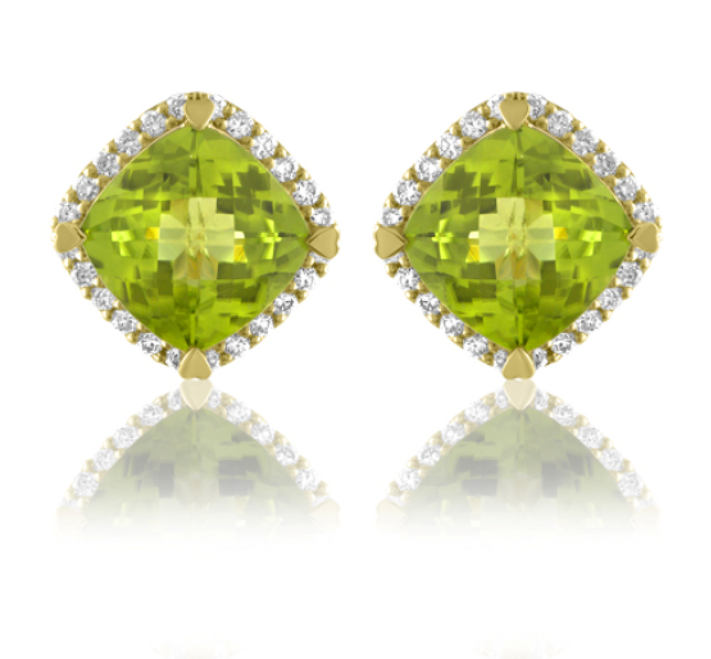Lady's Yellow 18 Karat Stud Earrings