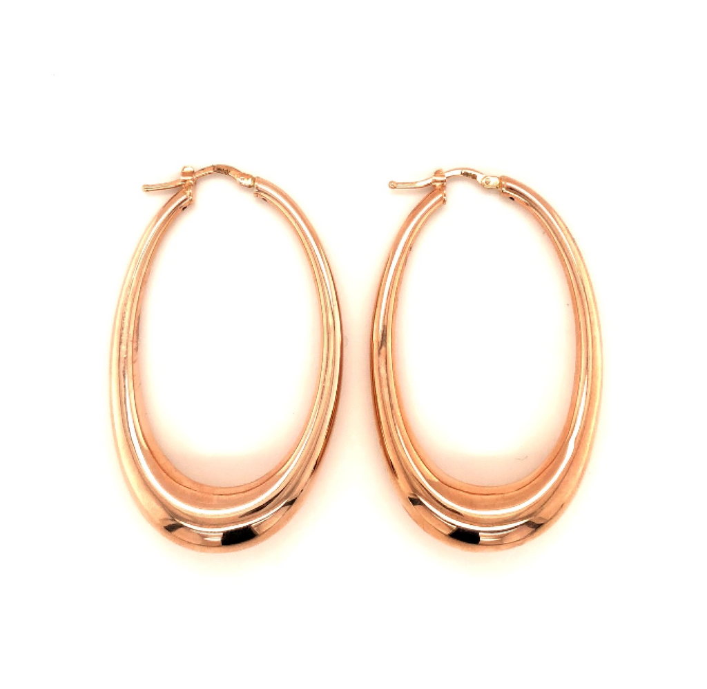 Lady's Rose 18 Karat Large Hoop Earrings