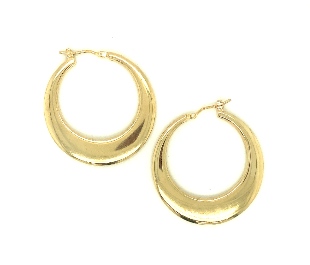 Lady's Yellow 18 Karat Large Hoop Earrings