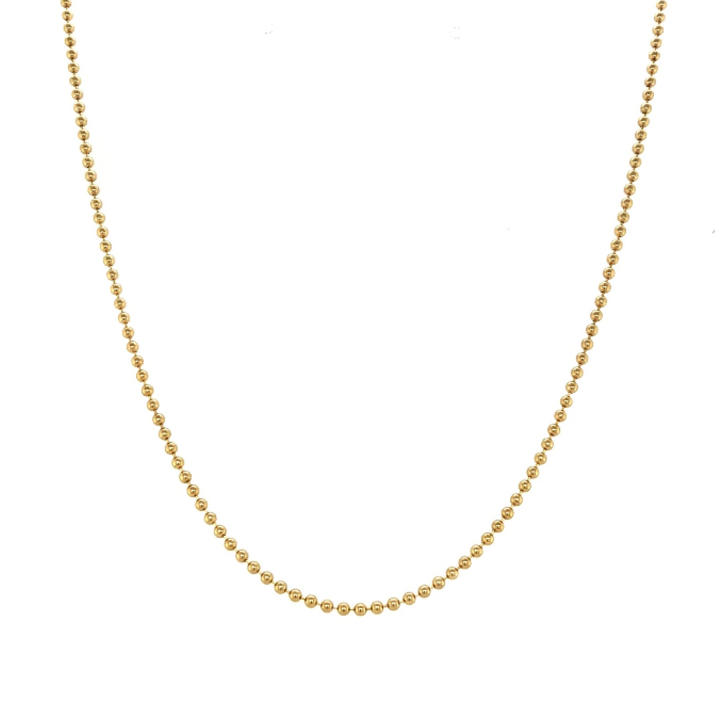 18K Yellow Gold Ball Chain Necklace