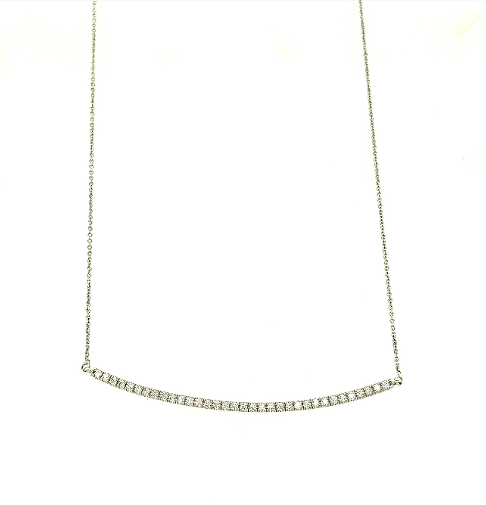 18k white gold curve necklace