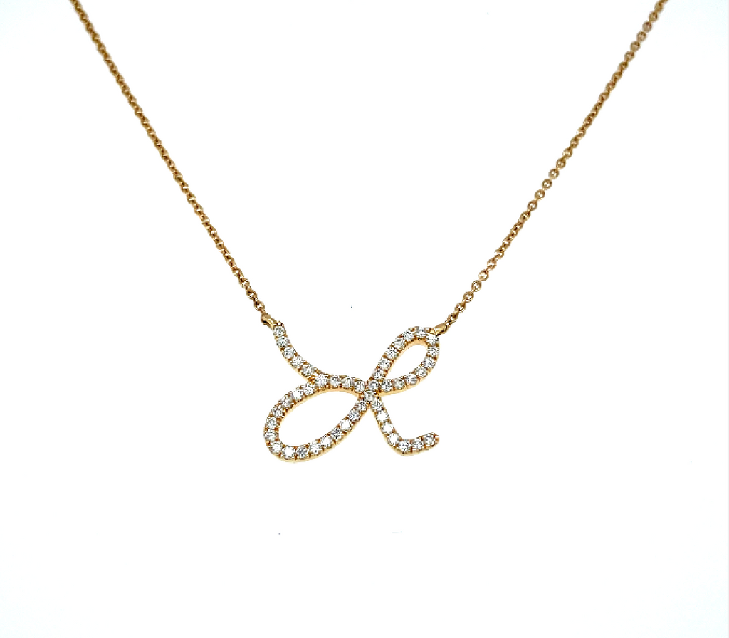 Yellow Gold Initial Necklace