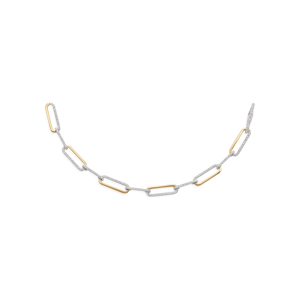 18k Yellow/White Gold Paperclip Bracelet