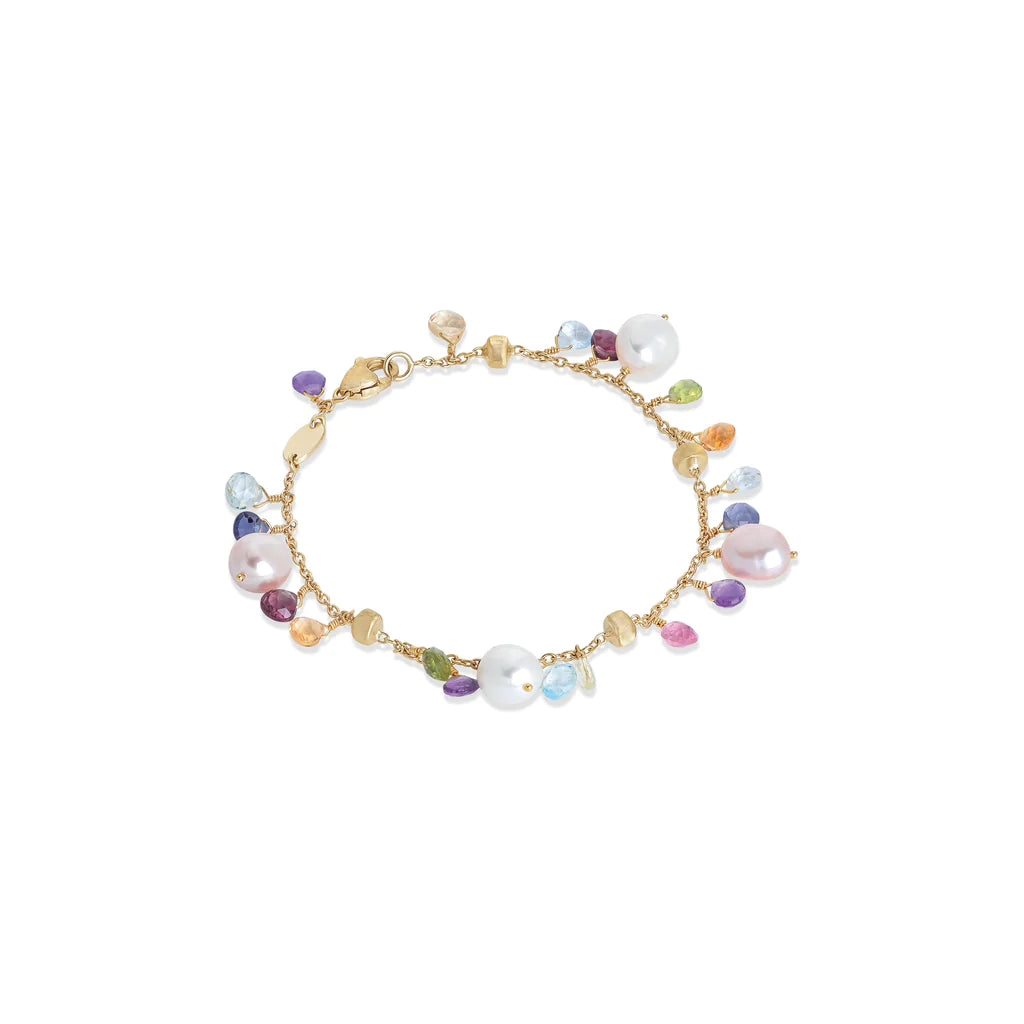Marco Bicego Paradise Collection Mixed Gemstone & Pearl Single Strand Bracelet