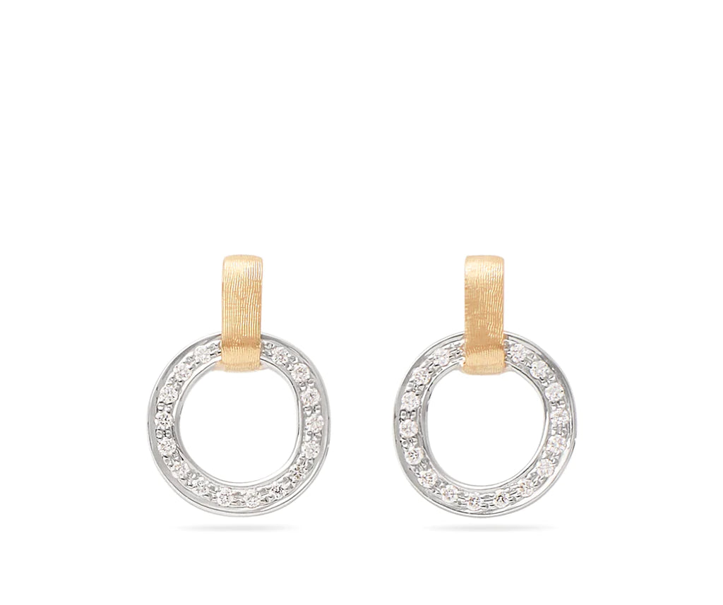 Marco Bicego Jaipur Link Collection Gold Flat-Link Diamond Studs