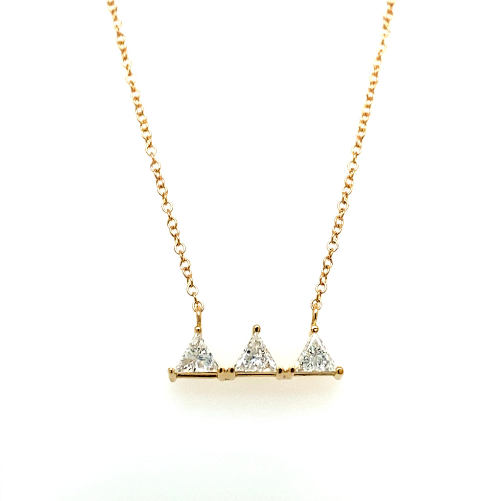 Custom Tri Delta Diamond Necklace