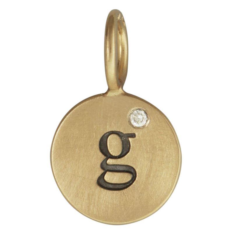 Gold Single Initial Round Charm