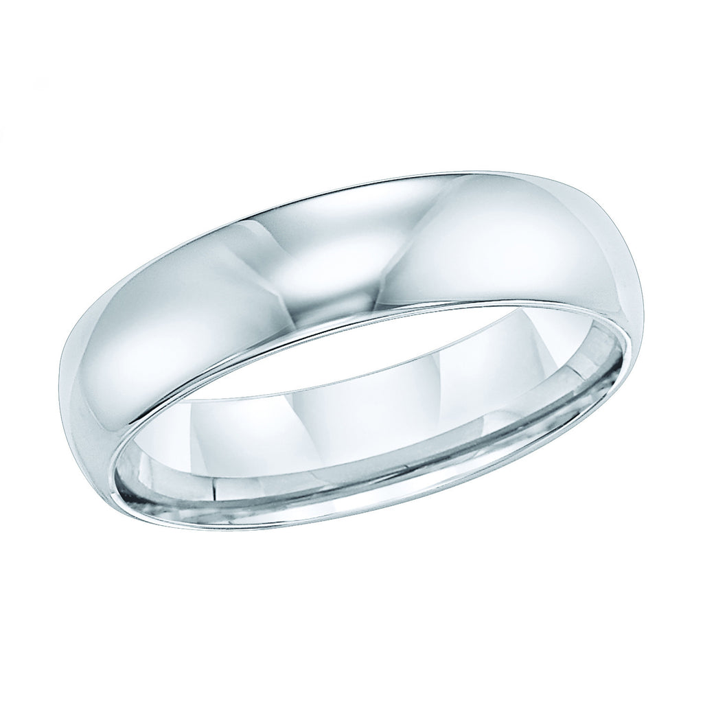 6mm White Tungsten Domed Band