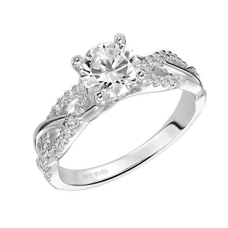 Lady's White 14 Karat Engagement Ring Size 6.5 With 45=0.22Tw Round Diamonds