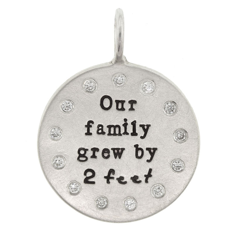 Heather B. Moore Silver "Our Family Grew By 2 Feet" Charm