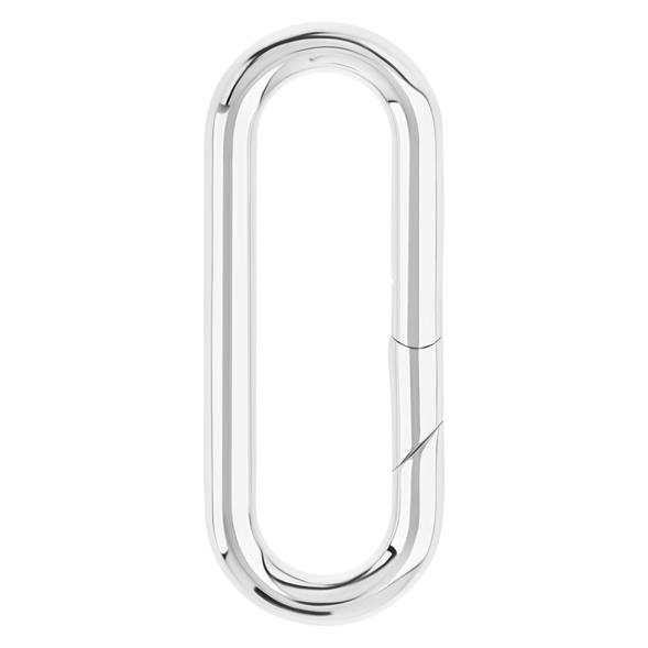 Large Silver Wide Oval Clip Hinge