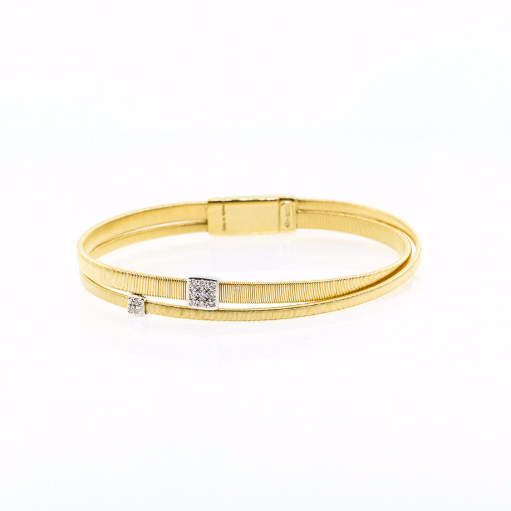 Marco Bicego Masai 18K Two Strand Crossover Diamond Bracelet in Yellow Gold