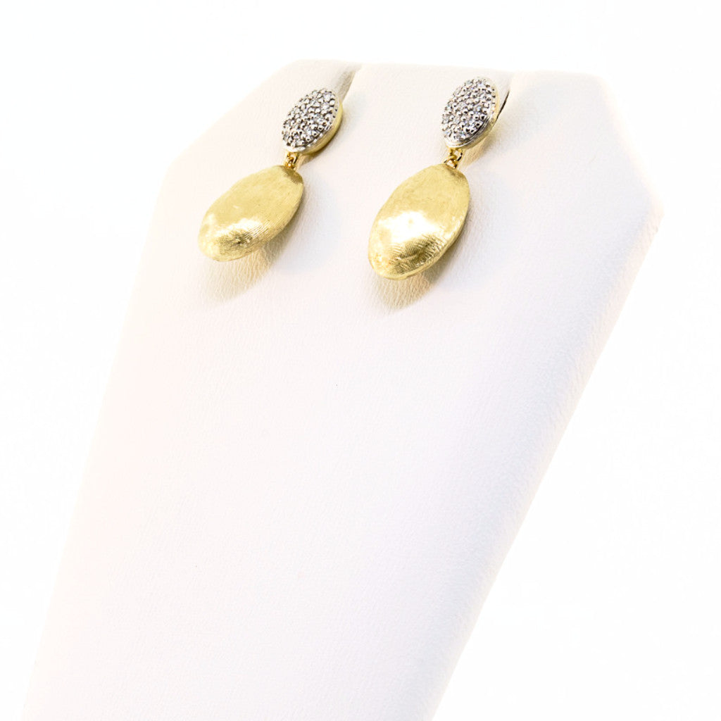 Marco Bicego Siviglia 18K Yellow Gold & Diamond Pave Drop Earrings