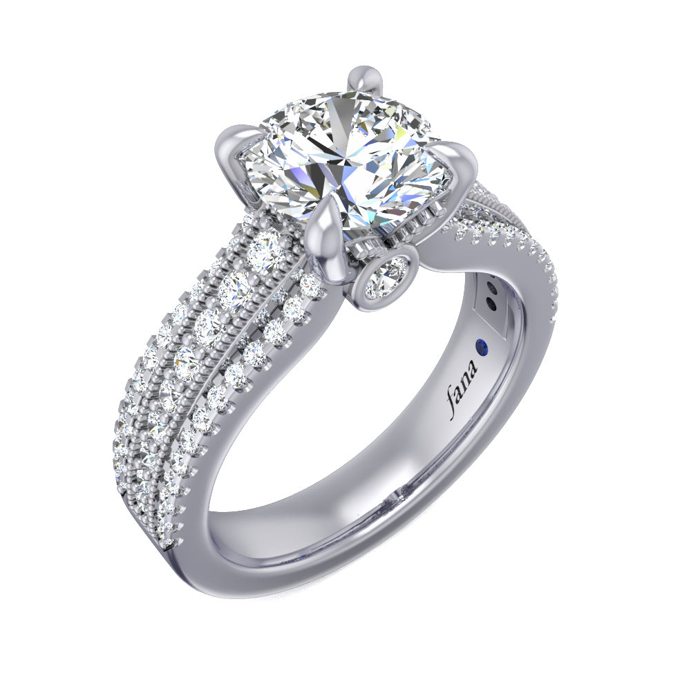 Fana Three Row Stepped Engagement Ring