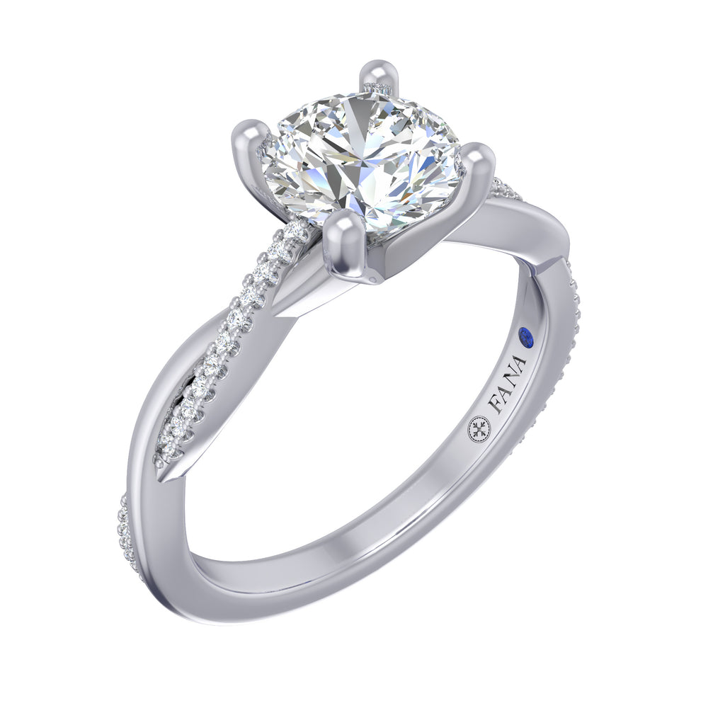 Fana White Gold and Diamond Twist Engagement Ring